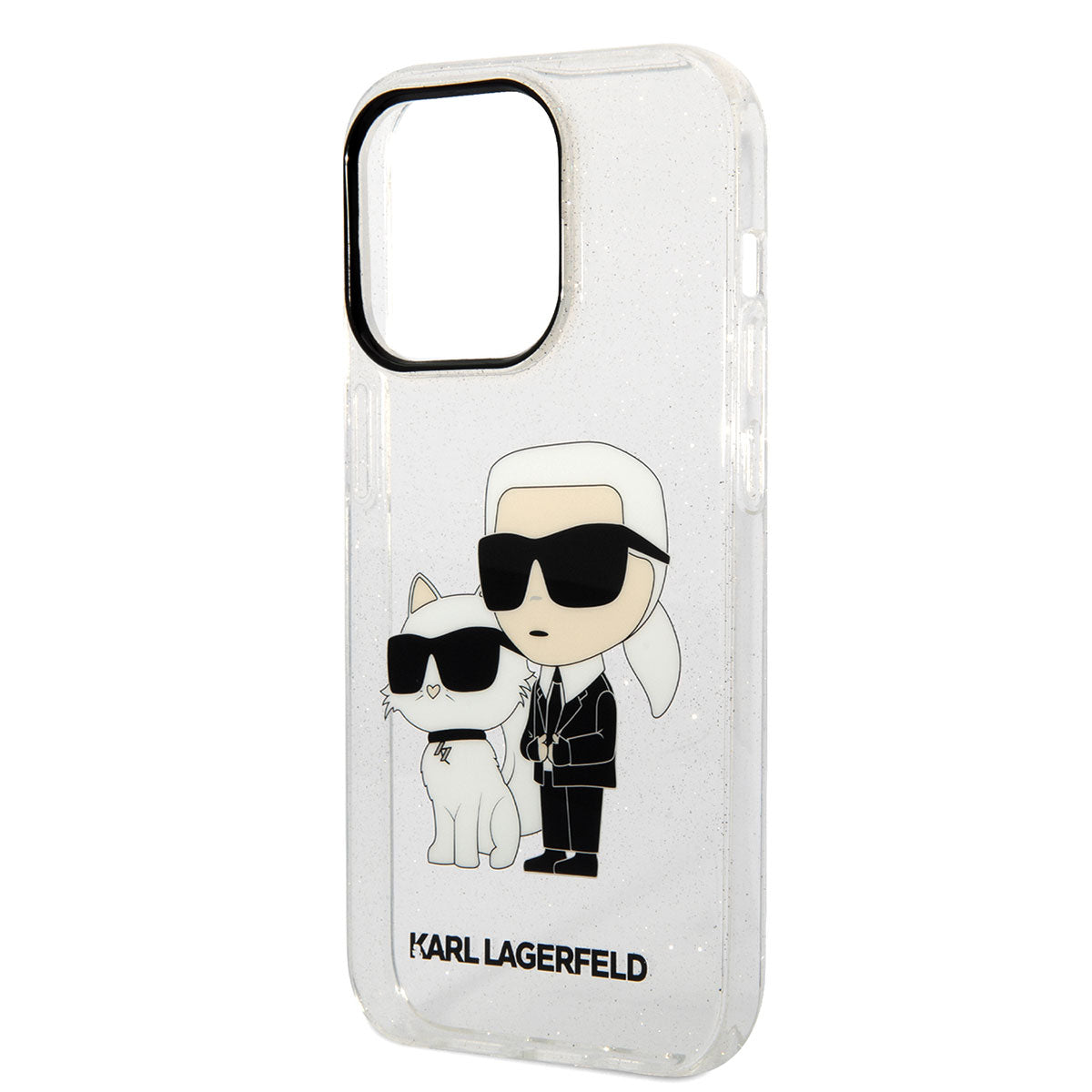 iPhone 14 Pro Max Kılıf Karl Lagerfeld Transparan Simli K&C Dizayn Kapak
