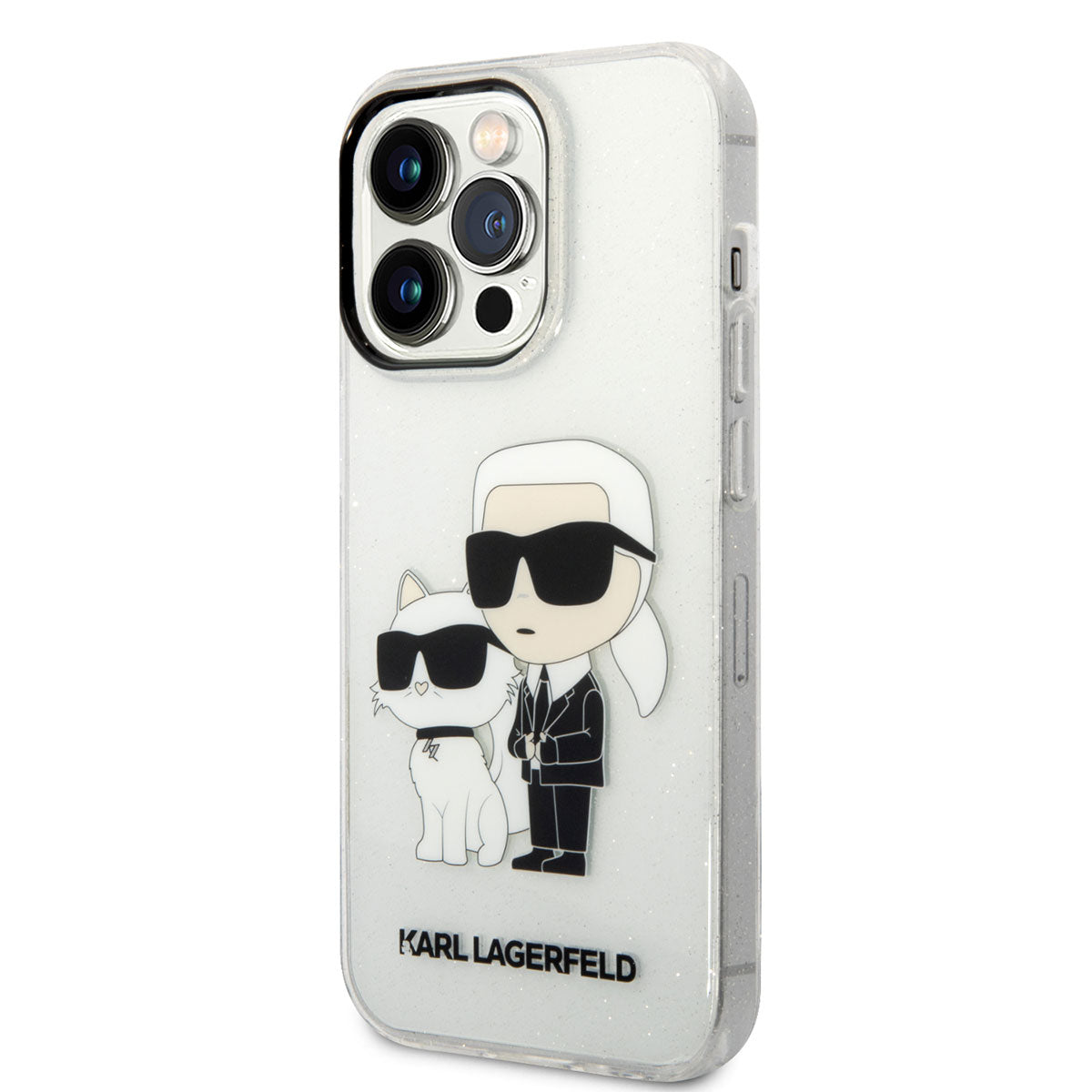 iPhone 14 Pro Max Kılıf Karl Lagerfeld Transparan Simli K&C Dizayn Kapak