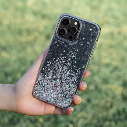 iPhone 14 Pro Max Kılıf Parlayan Simli Şeffaf Lisanslı Switcheasy Starfield Kapak