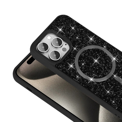 Apple iPhone 14 Pro Max Kılıf Pırlanta Tasarımlı M-safe Şarj Özellikli Zore Mozaik Silikon Kapak