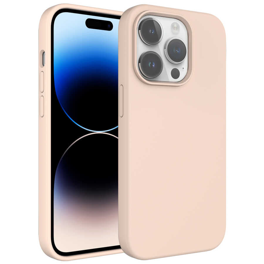 Apple iPhone 14 Pro Max Kılıf Sıvı Teknolojili Silinebilir Sert Zore Kivi Kapak