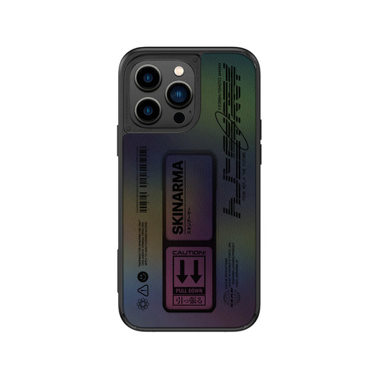 iPhone 14 Pro Max Kılıf SkinArma Holografik Tasarımlı Standlı Deri Görünümlü Kira Kobai Kapak