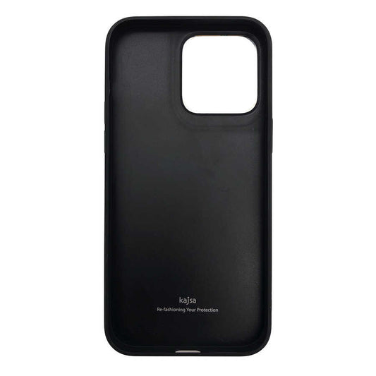 iPhone 14 Pro Max Kılıf Soft Deri Metal Kamera Çerçeveli Kajsa Litchi Kapak