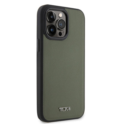 iPhone 14 Pro Max Kılıf TUMI M-safe Şarj Özellikli Deri Noktalı Dizayn Kapak