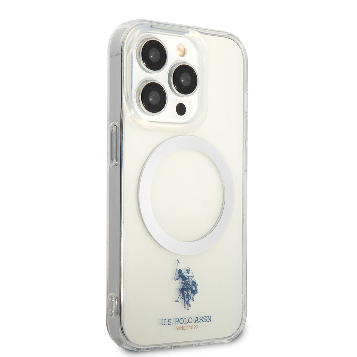 iPhone 14 Pro Max Kılıf U.S. POLO ASSN. M-safe Şarj Özellikli Transparan Tasarım Kapak