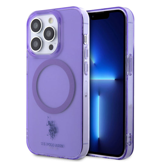 iPhone 14 Pro Max Kılıf U.S. POLO ASSN. M-safe Şarj Özellikli Transparan Tasarım Kapak