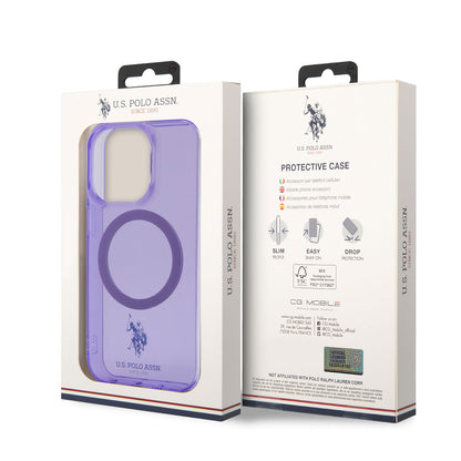 iPhone 14 Pro Max Kılıf U.S. POLO ASSN. M-safe Şarj Özellikli Transparan Tasarım Kapak