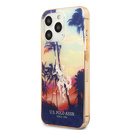 iPhone 14 Pro Max Kılıf U.S. POLO ASSN. Renkli Ağaç Baskılı Dizayn Kapak
