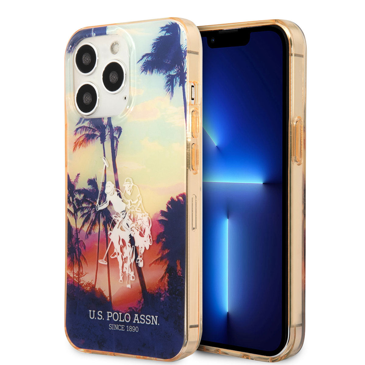 iPhone 14 Pro Max Kılıf U.S. POLO ASSN. Renkli Ağaç Baskılı Dizayn Kapak