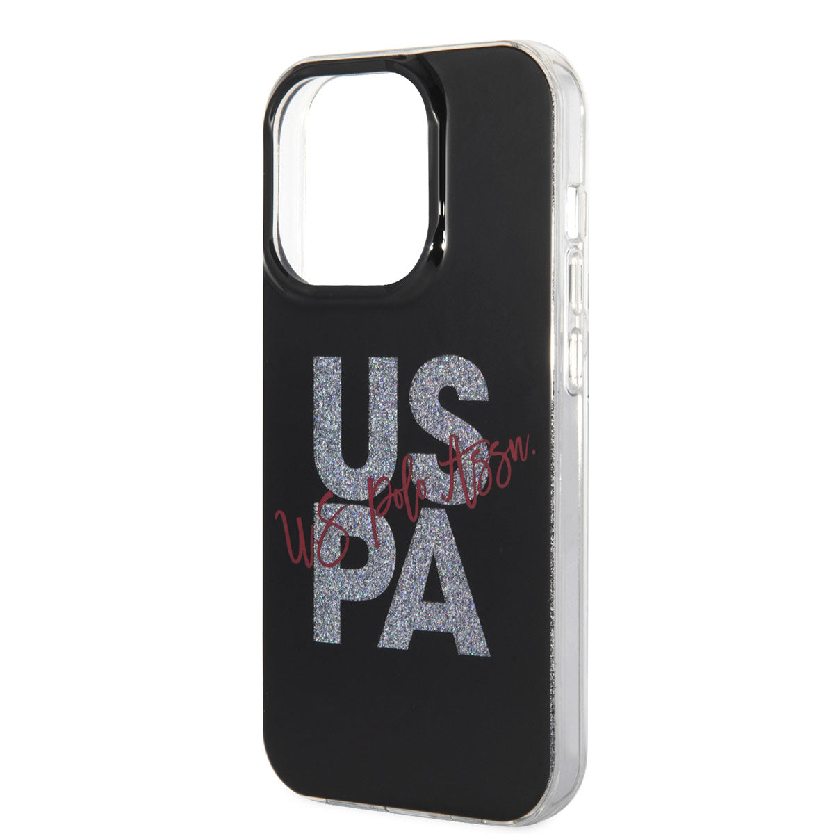iPhone 14 Pro Max Kılıf U.S. POLO ASSN. Simli Parlak Alfabe Tasarım Kapak