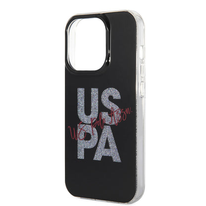 iPhone 14 Pro Max Kılıf U.S. POLO ASSN. Simli Parlak Alfabe Tasarım Kapak