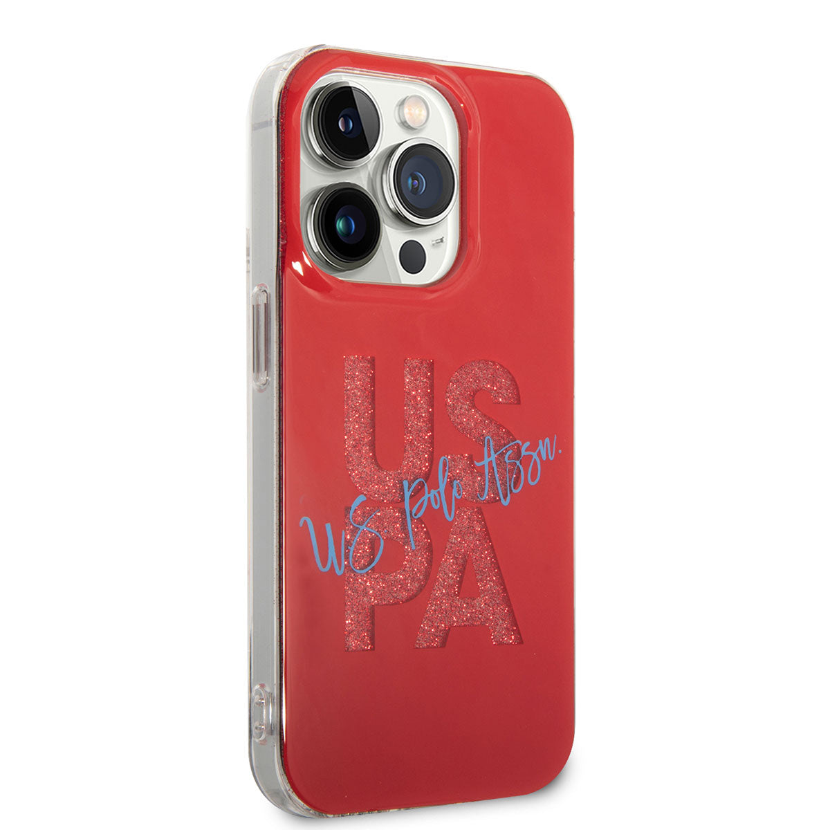iPhone 14 Pro Max Kılıf U.S. POLO ASSN. Simli Parlak Alfabe Tasarım Kapak
