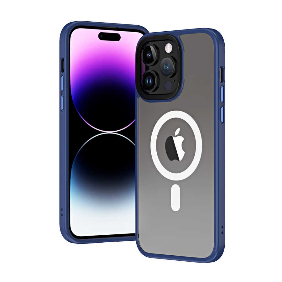 Apple iPhone 14 Pro Max Kılıf Wireless Şarj Özellikli Zore Hibrit M-safe Kapak