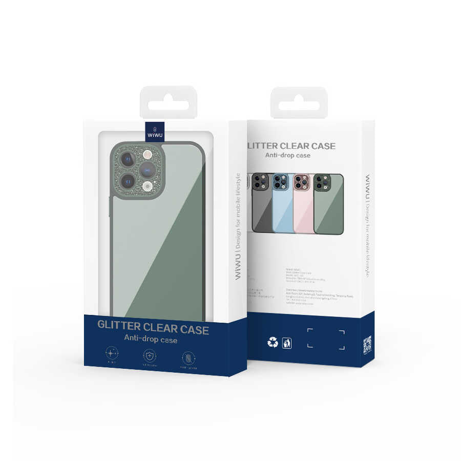 iPhone 14 Pro Max Kılıf Wiwu GCC-105 Lens Korumalı Renkli Kenar Arkası Şeffaf Multicolor Kapak