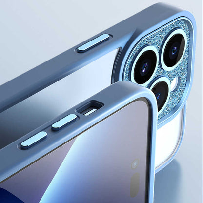 iPhone 14 Pro Max Kılıf Wiwu GCC-105 Lens Korumalı Renkli Kenar Arkası Şeffaf Multicolor Kapak