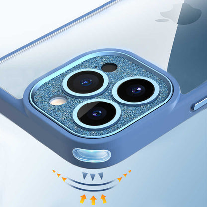 iPhone 14 Pro Max Kılıf Wiwu GCC-105 Lens Korumalı Renkli Kenar Arkası Şeffaf Multicolor Kapak