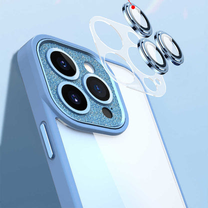 iPhone 14 Pro Max Kılıf Wiwu GCC-105 Lens Korumalı Renkli Kenar Arkası Şeffaf Multicolor Kapak