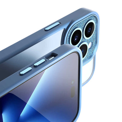 iPhone 14 Pro Max Kılıf Wiwu GCC-105 Lens Korumalı Renkli Kenar Arkası Şeffaf Multicolor Kapak