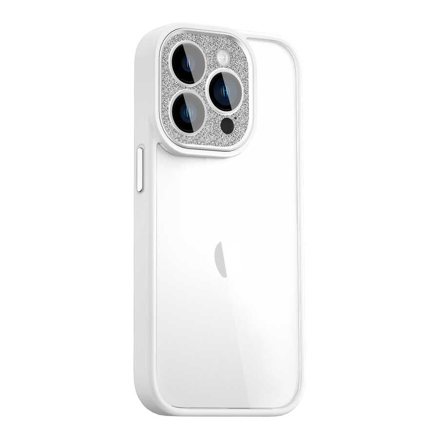 iPhone 14 Pro Max Kılıf Wiwu GCC-105 Lens Korumalı Renkli Kenar Arkası Şeffaf Multicolor Kapak
