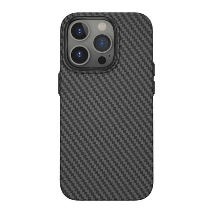 iPhone 14 Pro Max Kılıf Wiwu Karbon Fiber Görünümlü M-safe Wireless Şarj Özellikli Kabon Kapak