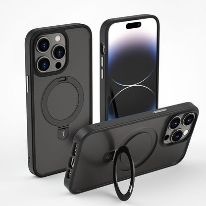 iPhone 14 Pro Max Kılıf Wiwu ZMM-010 M-safe Şarj Özellikli Parmak İzi Bırakmayan Mat Transparan Standlı Kapak