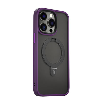 iPhone 14 Pro Max Kılıf Wiwu ZMM-010 M-safe Şarj Özellikli Parmak İzi Bırakmayan Mat Transparan Standlı Kapak