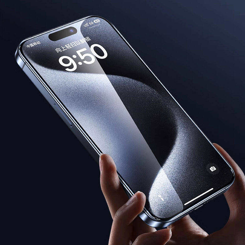 iPhone 14 Pro Max Wiwu GT-008 Polimer Oleofobik Kaplama Şeffaf Pürüzsüz Temperli Cam Ekran Koruyucu 10'lu Paket