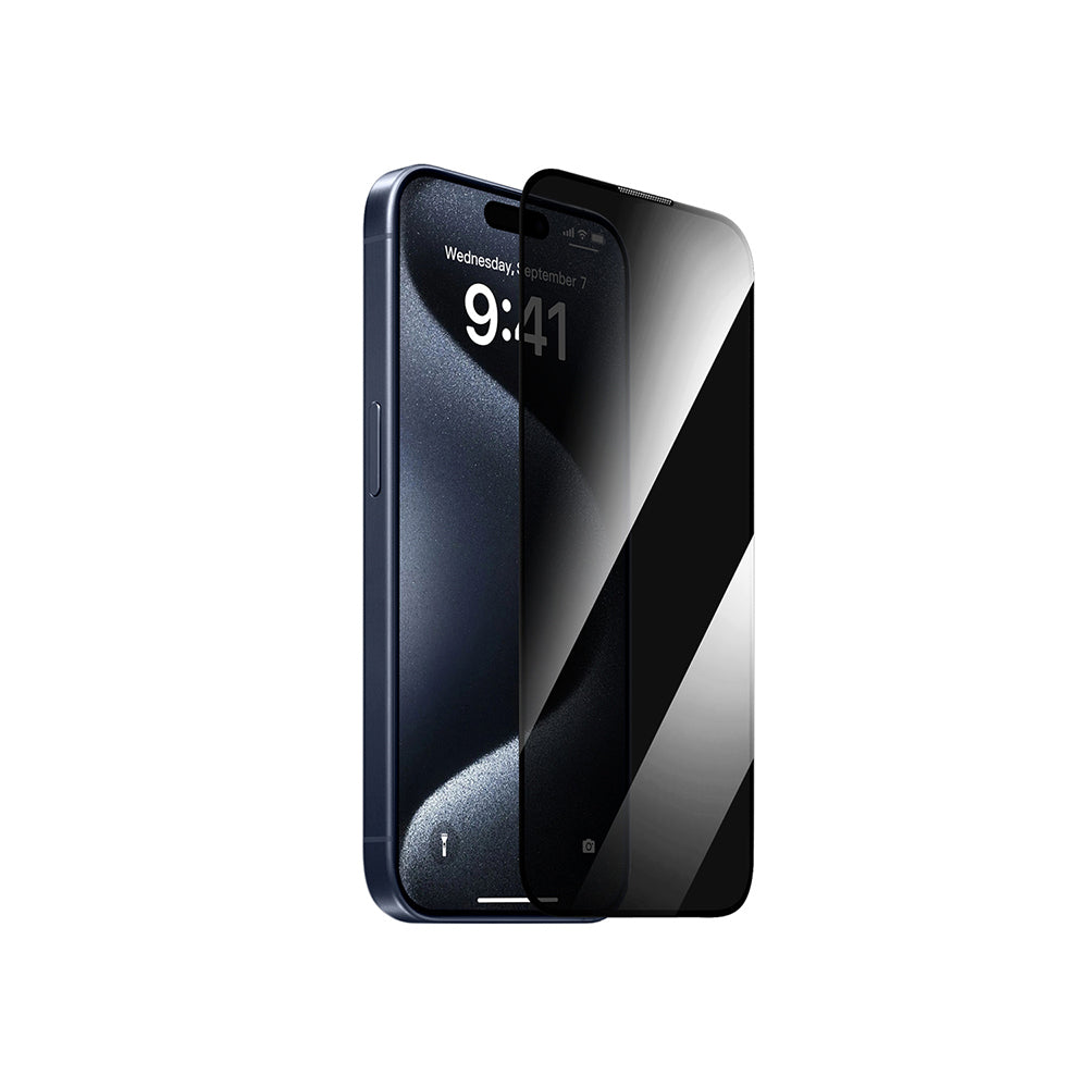 iPhone 14 Pro Max Wiwu GT-011 Anti-Bakteriyel Özellikli Polimer Oleofobik Kaplama Temperli Privacy Cam Ekran Koruyucu