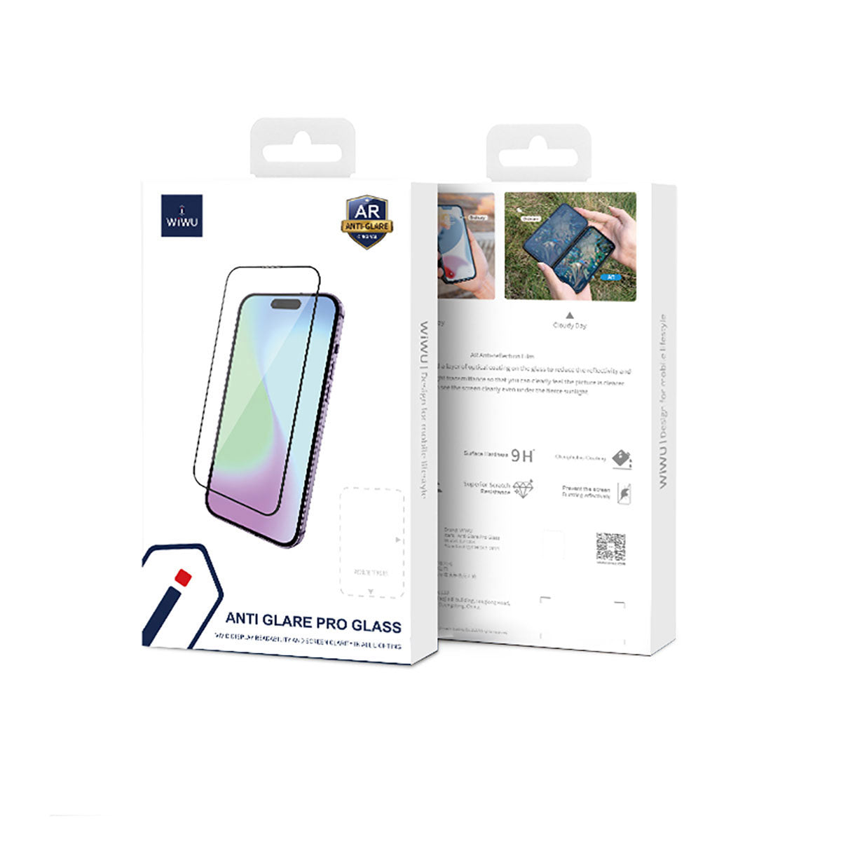 iPhone 14 Pro Wiwu CZ-003 Mavi Işık Teknolojili Hidrofobik ve Oleofobik Parlama Önleyici Cam Ekran Koruyucu