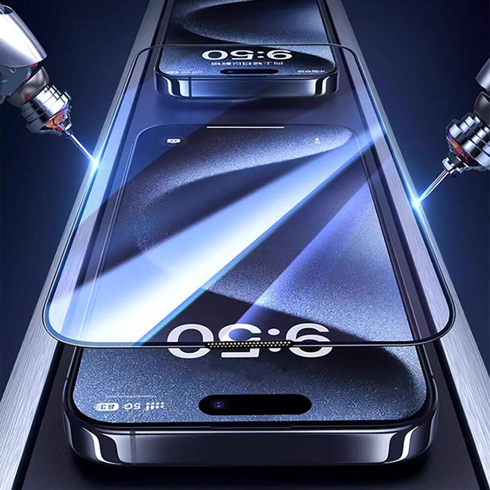 iPhone 14 Pro Wiwu GT-008 Polimer Oleofobik Kaplama Şeffaf Pürüzsüz Temperli Cam Ekran Koruyucu 10'lu Paket