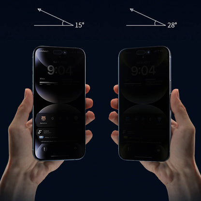 iPhone 14 Pro Wiwu Wi-SQ009 Easy Install iPrivacy 360° Anti-Peep Oleofobik Temperli Cam Ekran Koruyucu + Kolay Uygulama Aparatlı