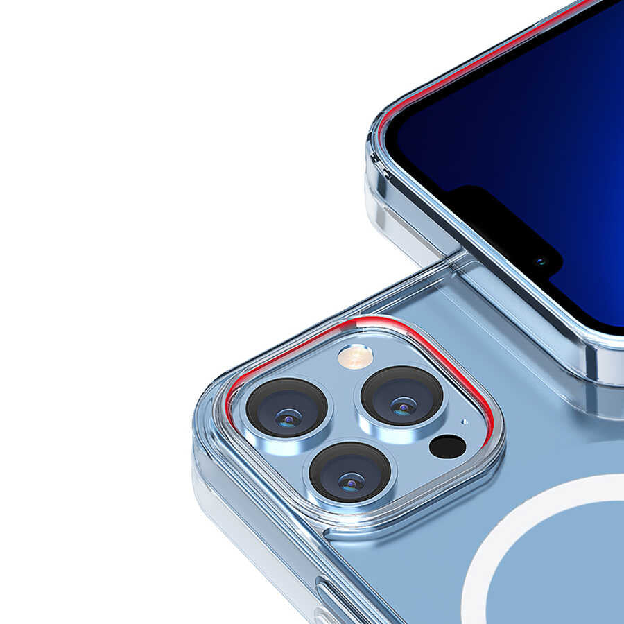 iPhone 14 Wiwu M-safe Şarj Özellikli Lens Korumalı Şeffaf Silikon Kapak