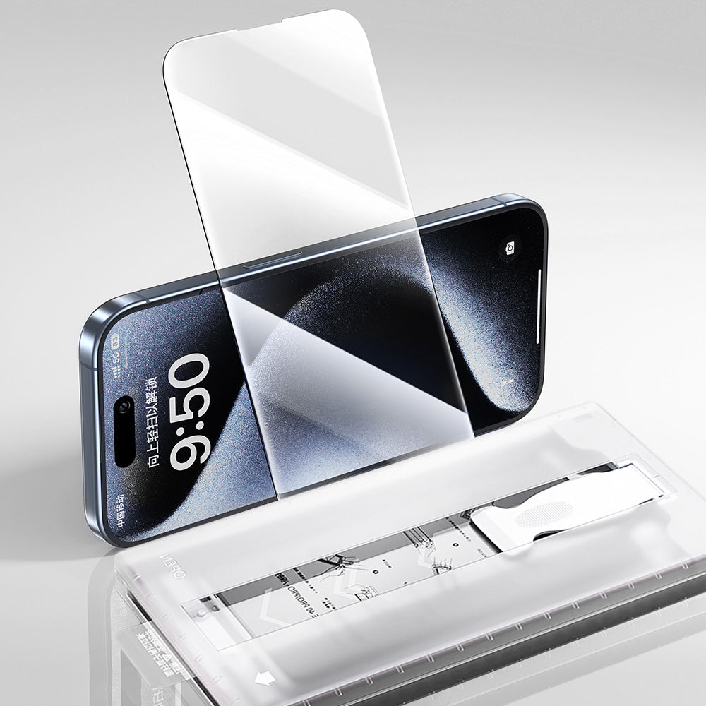 Apple iPhone 14 Zore 3D Oliv HD Temperli Cam Ekran Koruyucu + Kolay Uygulama Aparatı