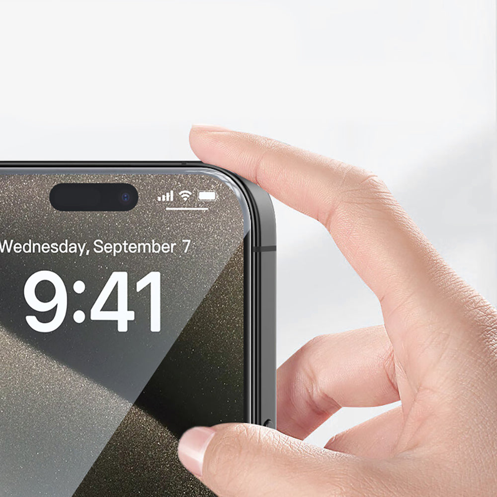 Apple iPhone 14 Zore 3D Oliv HD Temperli Cam Ekran Koruyucu + Kolay Uygulama Aparatı