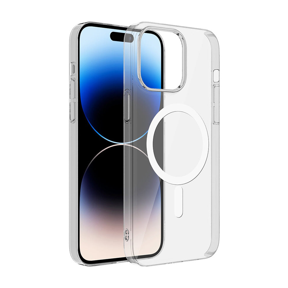 Apple iPhone 15 Kamera Korumalı M-Safe Şarj Özellikli Şeffaf Zore London Sert PC Kapak