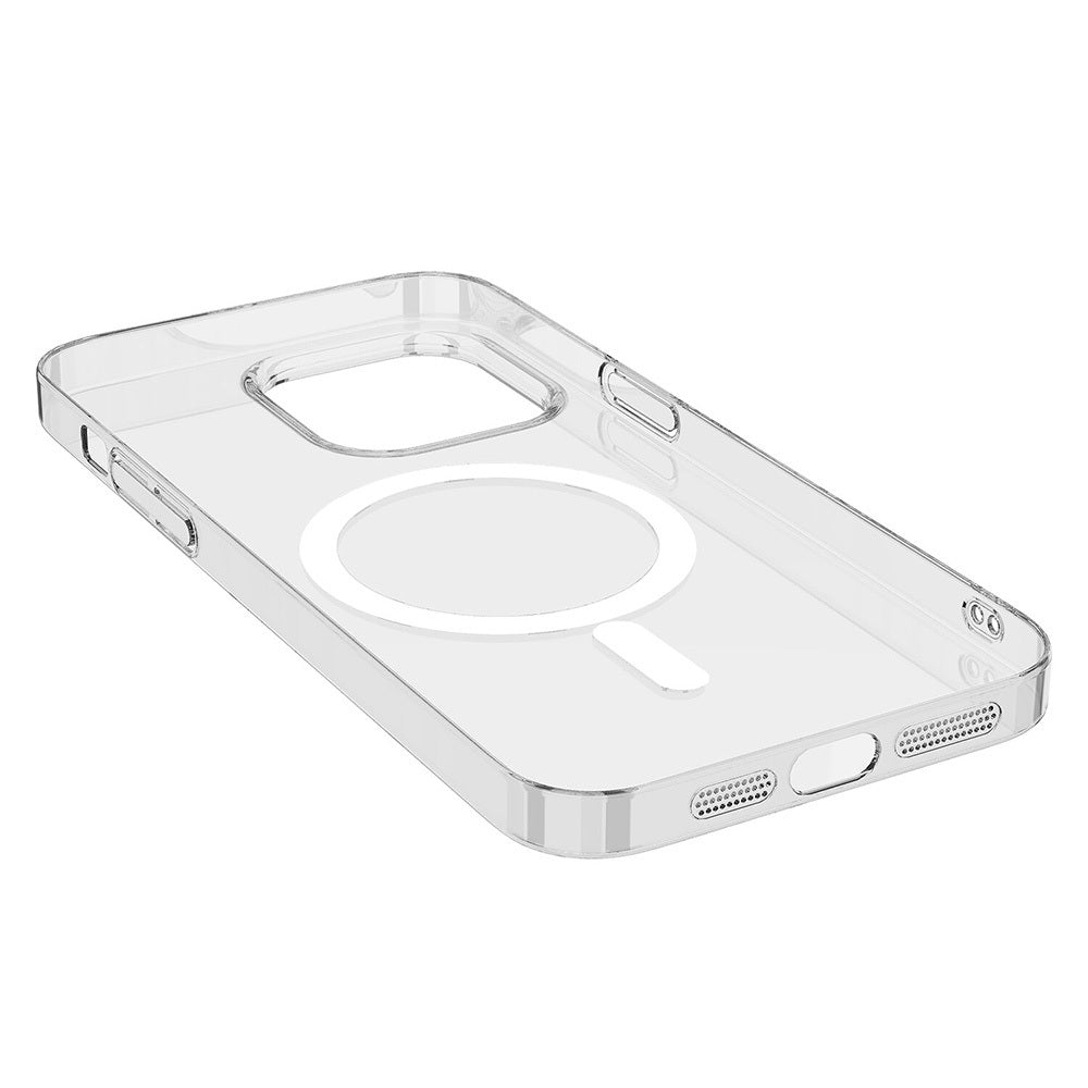 Apple iPhone 15 Kamera Korumalı M-Safe Şarj Özellikli Şeffaf Zore London Sert PC Kapak