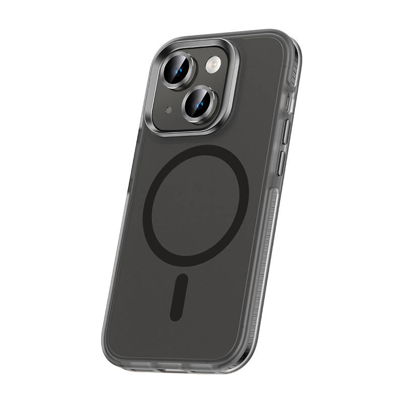 Apple iPhone 15 Kılıf Airbagli M-safe Wireless Şarj Özellikli Lens Koruyuculu Zore Klaptika Kapak