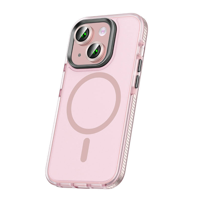 Apple iPhone 15 Kılıf Airbagli M-safe Wireless Şarj Özellikli Lens Koruyuculu Zore Klaptika Kapak