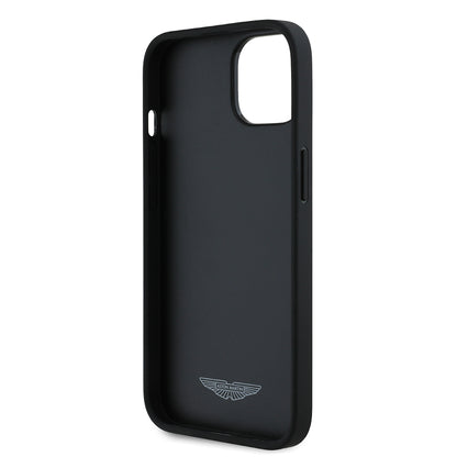 iPhone 15 Kılıf Aston Martin Orjinal Lisanslı Victory Dizayn PU Deri Metal Logolu Kapak