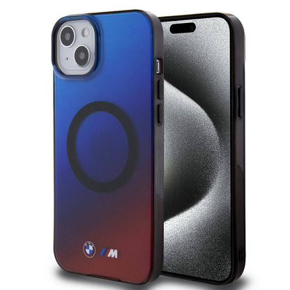 iPhone 15 Kılıf BMW M-safe Şarj Özellikli Transparan Renk Geçişli Dizayn Orjinal Lisanslı Kapak