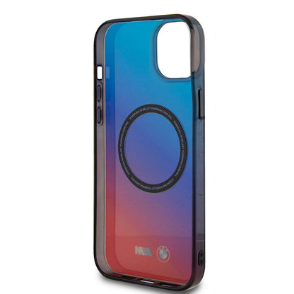 iPhone 15 Kılıf BMW M-safe Şarj Özellikli Transparan Renk Geçişli Dizayn Orjinal Lisanslı Kapak