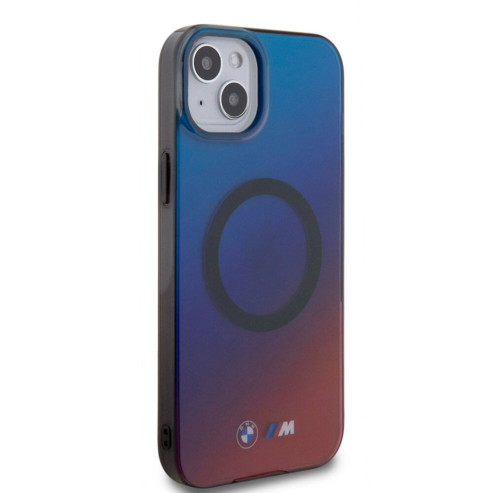 iPhone 15 Kılıf BMW M-safe Şarj Özellikli Transparan Renk Geçişli Dizayn Orjinal Lisanslı Kapak
