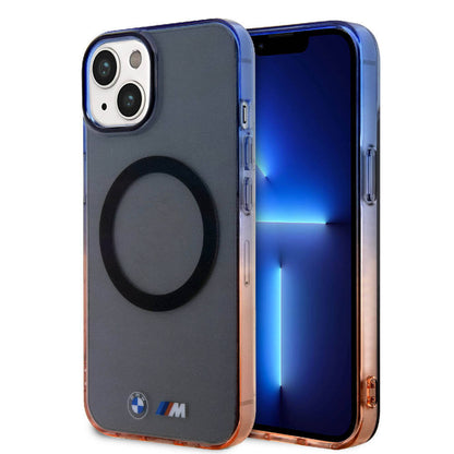 iPhone 15 Kılıf BMW M-safe Şarj Özellikli Transparan Renkli Çerçeveli Orjinal Lisanslı Kapak