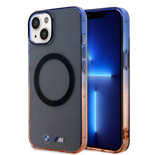 iPhone 15 Kılıf BMW M-safe Şarj Özellikli Transparan Renkli Çerçeveli Orjinal Lisanslı Kapak