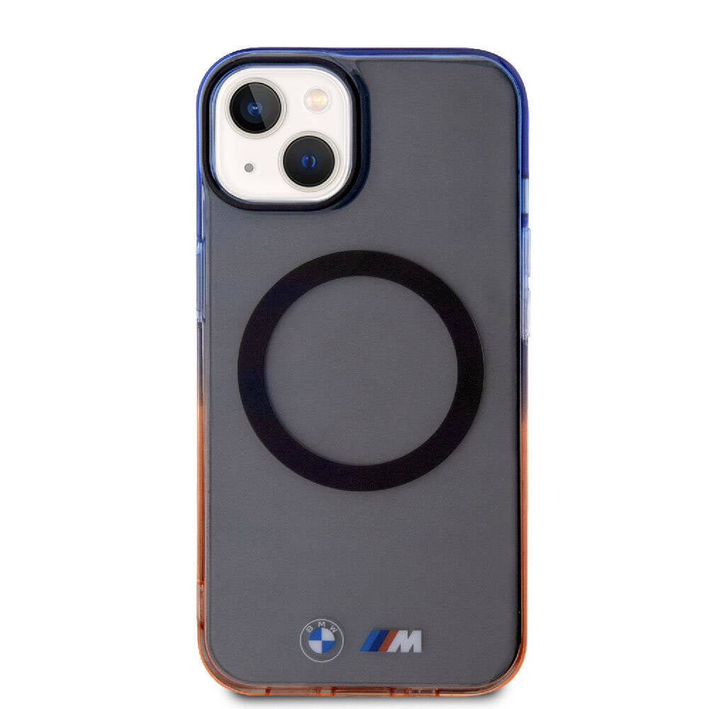 iPhone 15 Kılıf BMW M-safe Şarj Özellikli Transparan Renkli Çerçeveli Orjinal Lisanslı Kapak