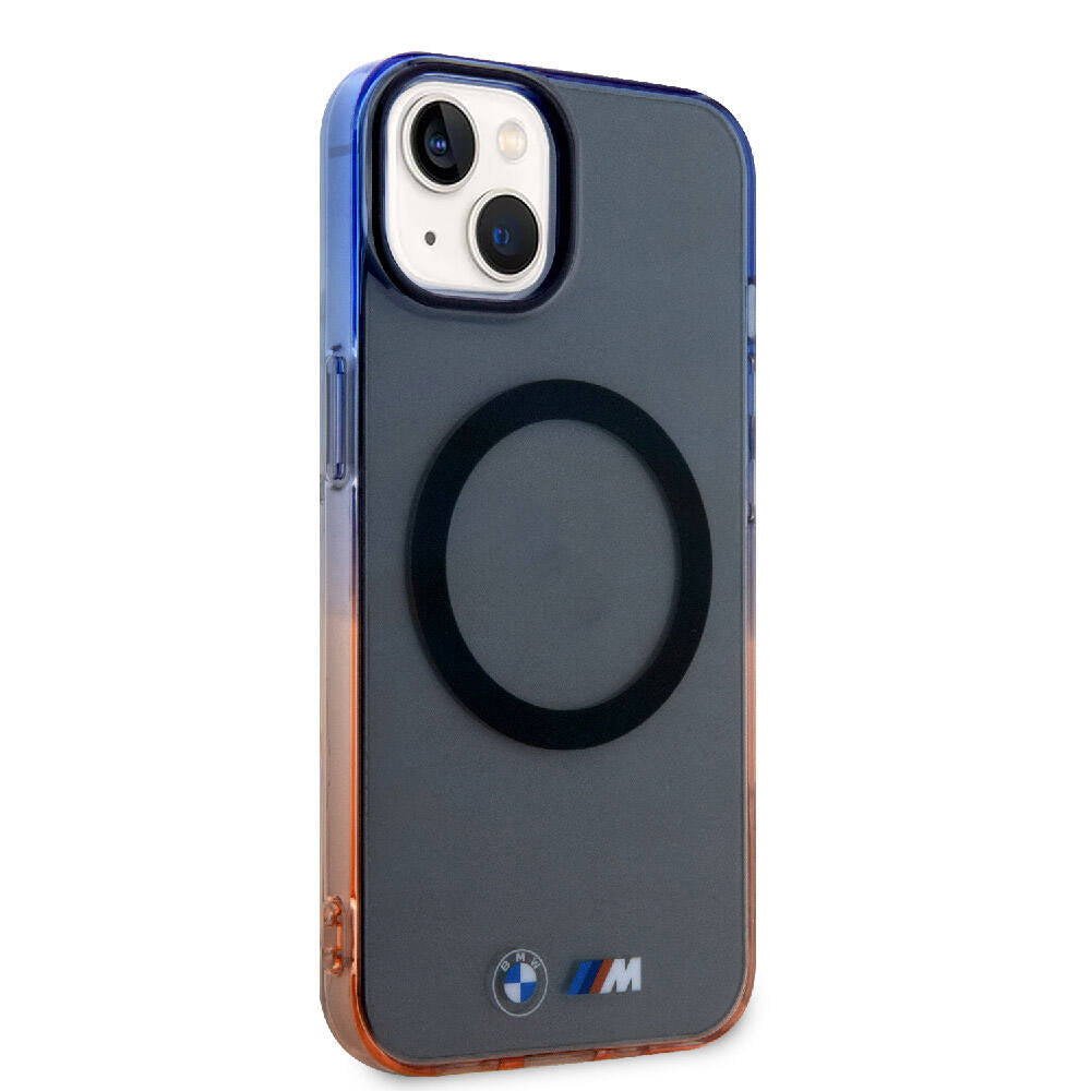 iPhone 15 Kılıf BMW M-safe Şarj Özellikli Transparan Renkli Çerçeveli Orjinal Lisanslı Kapak
