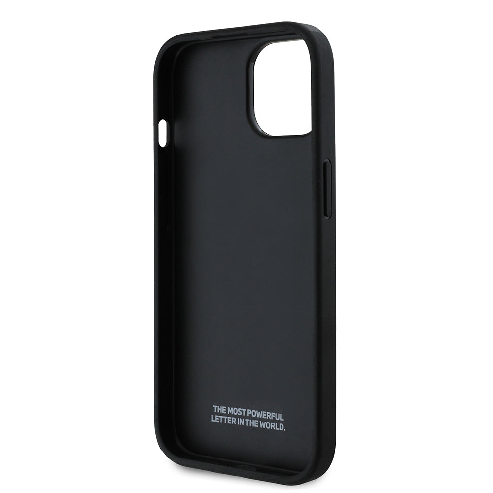 iPhone 15 Kılıf BMW Orjinal Lisanslı Karbon Fiber Tasarımlı ve Metal Logolu PU Deri Kapak