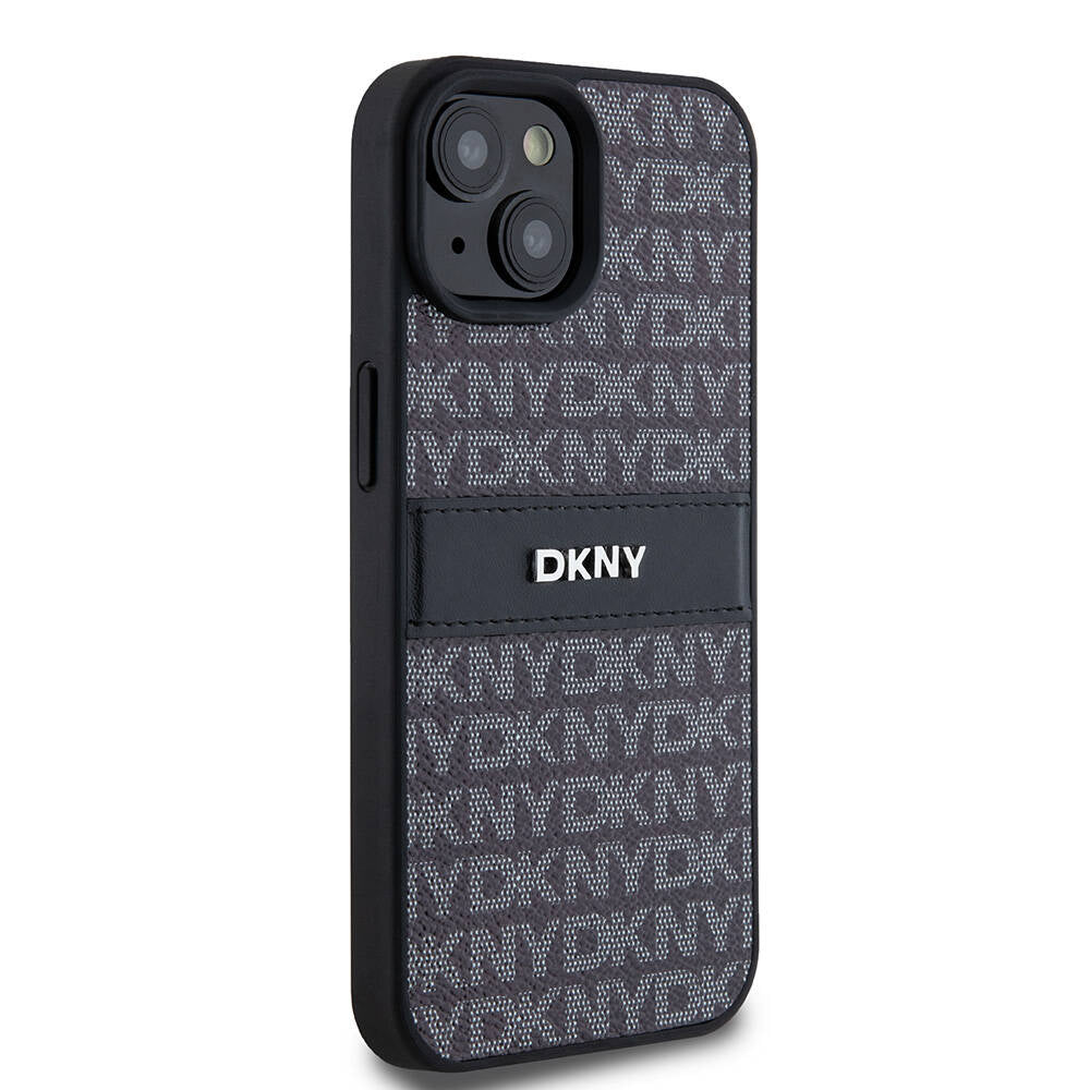 iPhone 15 Kılıf DKNY Orjinal Lisanslı 3D Yazılı Repeat Texture Pattern Kapak