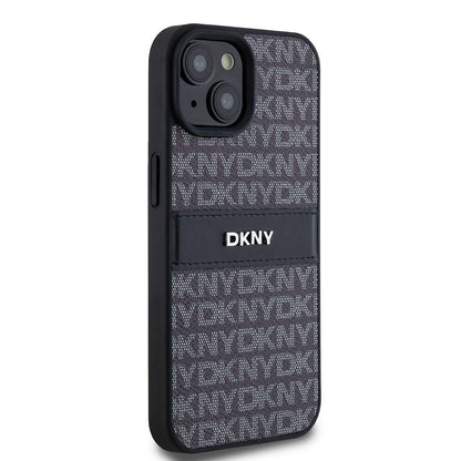 iPhone 15 Kılıf DKNY Orjinal Lisanslı 3D Yazılı Repeat Texture Pattern Kapak