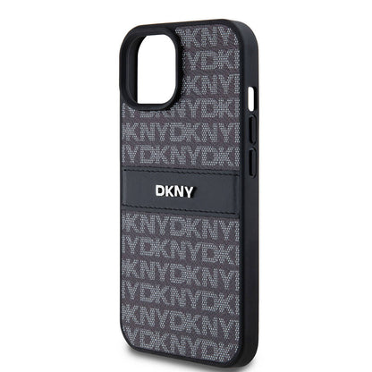 iPhone 15 Kılıf DKNY Orjinal Lisanslı 3D Yazılı Repeat Texture Pattern Kapak